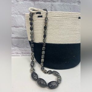 Gray Stone Beaded Necklace